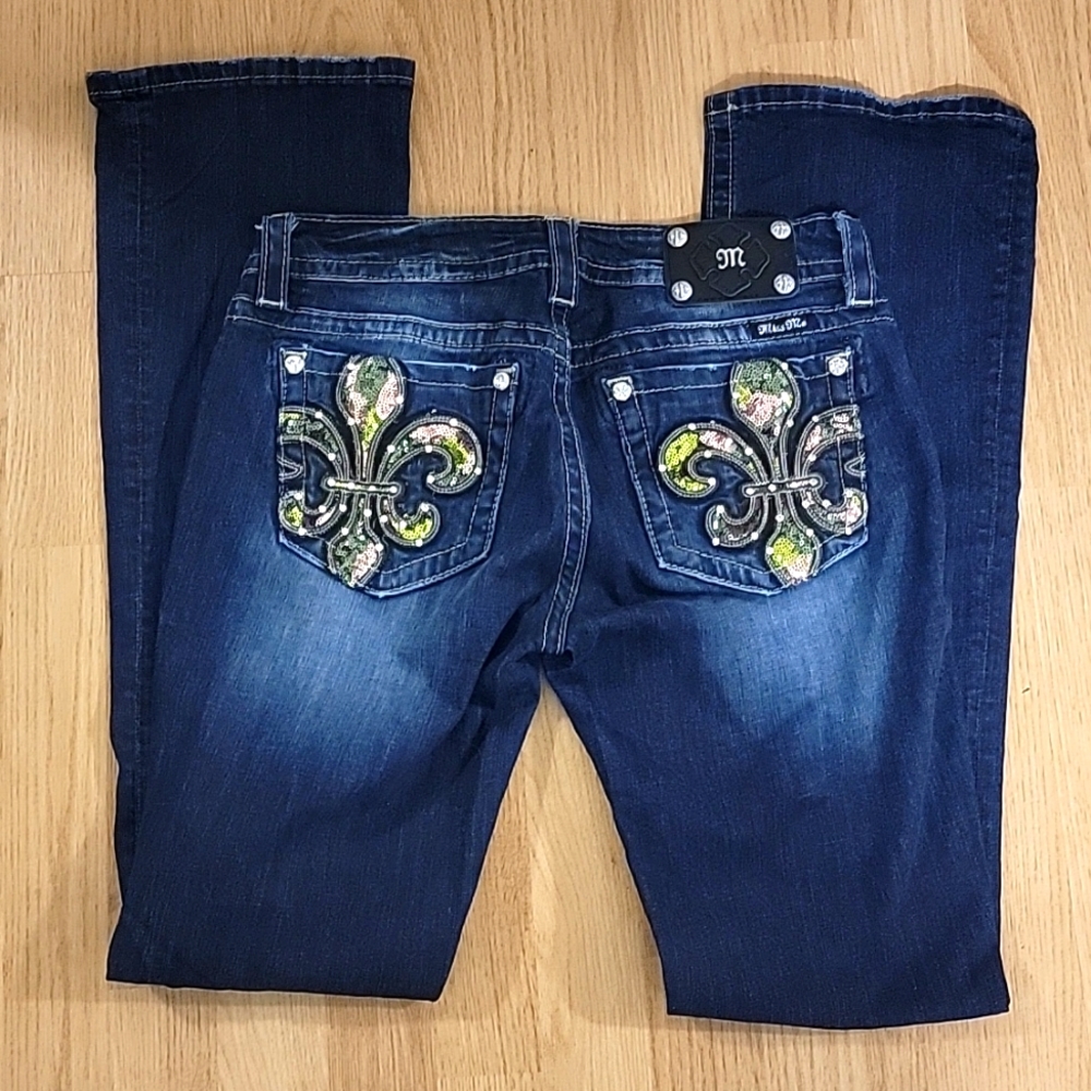 Rare Camo Sequin Miss Me Jeans